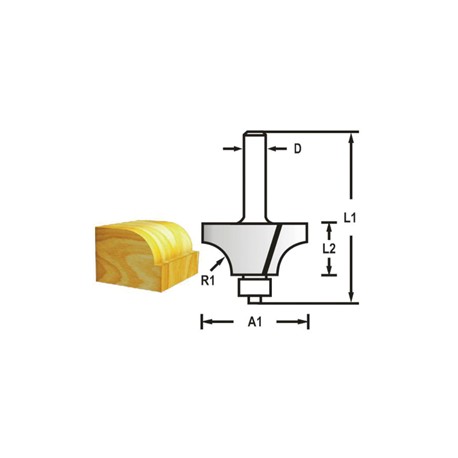 MAKITA D-48468 Zaoblovací fréza s ložiskem stopka 6 mm,22,2x12,7x53 mm