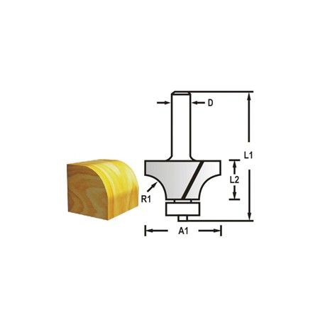 MAKITA D-48371 Zaoblovací fréza s ložiskem stopka 8 mm,22,2x12,7x55 mm