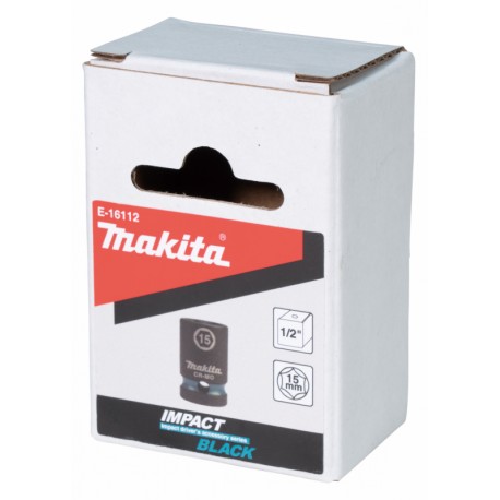 MAKITA E-16112 nástrčný klíč 1/2" square drive Impact BLACK 15mm