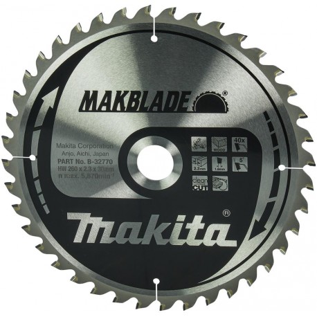 MAKITA B-32770 pilový kotouč 260x30 40T ,old B-08981