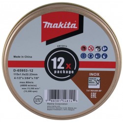 MAKITA D-65953-12 řezný kotouč 115x1.2x22.23 nerez bal12ks